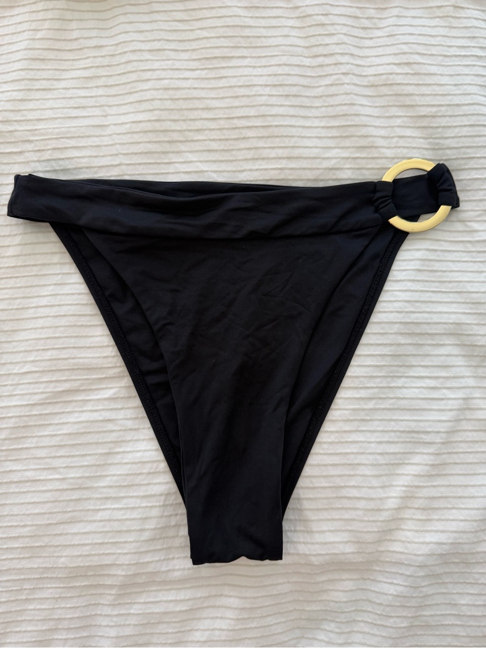Monday Swimwear Black Bandeau Bikini with Gold Ring Accents - Picture 4 of 7